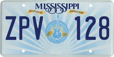 MS license plate ZPV128