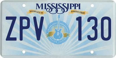MS license plate ZPV130