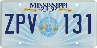 MS license plate ZPV131