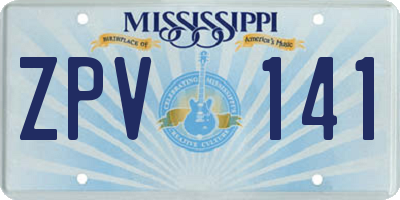 MS license plate ZPV141