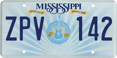 MS license plate ZPV142