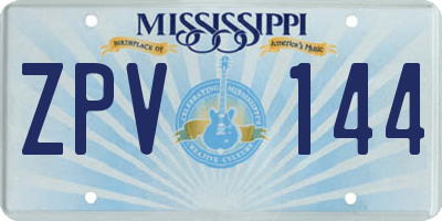 MS license plate ZPV144