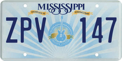MS license plate ZPV147