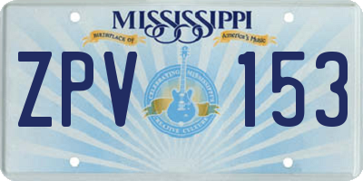 MS license plate ZPV153