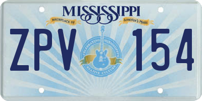 MS license plate ZPV154