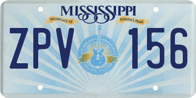 MS license plate ZPV156