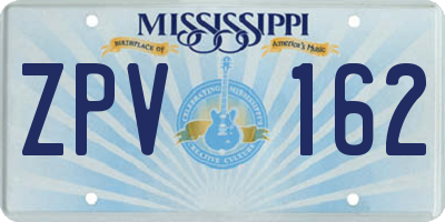 MS license plate ZPV162