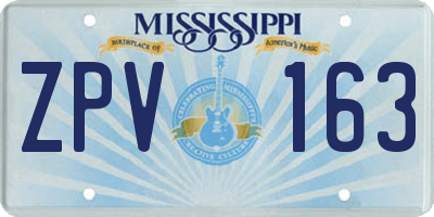 MS license plate ZPV163