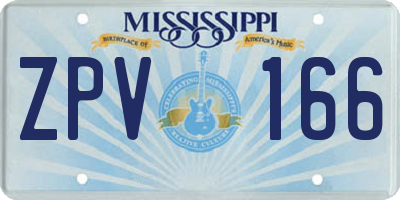 MS license plate ZPV166