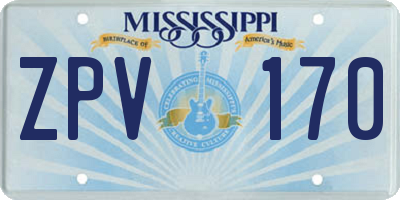 MS license plate ZPV170