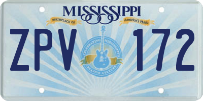 MS license plate ZPV172