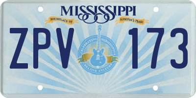 MS license plate ZPV173