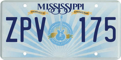 MS license plate ZPV175