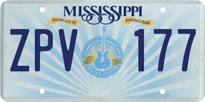 MS license plate ZPV177