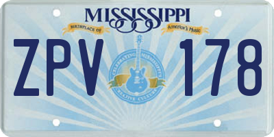 MS license plate ZPV178