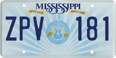 MS license plate ZPV181