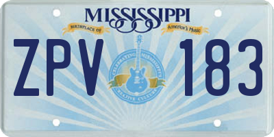 MS license plate ZPV183
