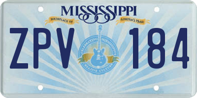 MS license plate ZPV184
