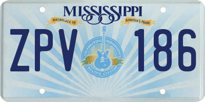 MS license plate ZPV186