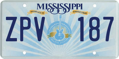 MS license plate ZPV187