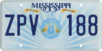 MS license plate ZPV188