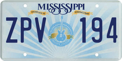 MS license plate ZPV194