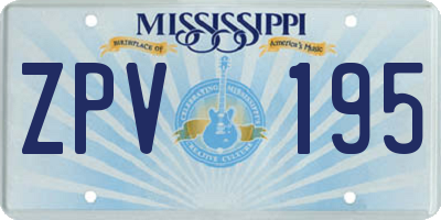 MS license plate ZPV195