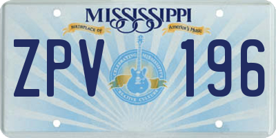MS license plate ZPV196