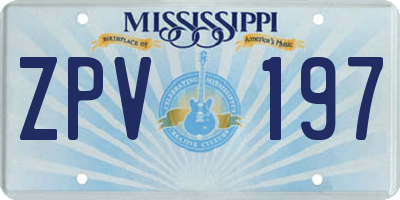 MS license plate ZPV197