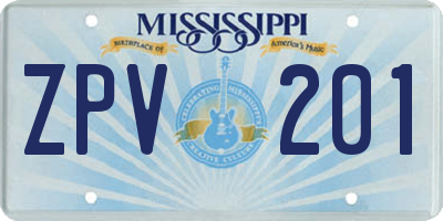 MS license plate ZPV201