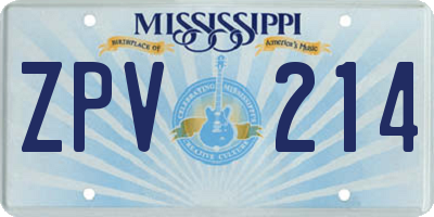 MS license plate ZPV214