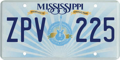 MS license plate ZPV225