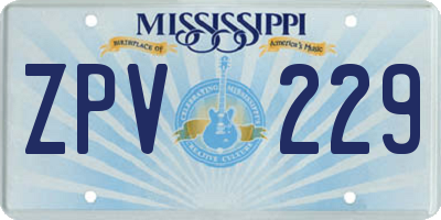 MS license plate ZPV229