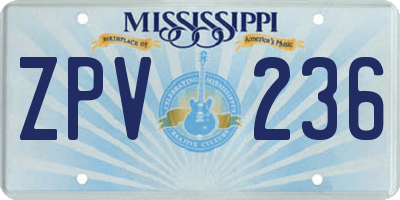 MS license plate ZPV236