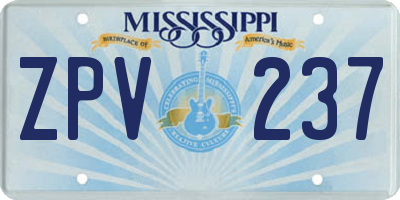 MS license plate ZPV237