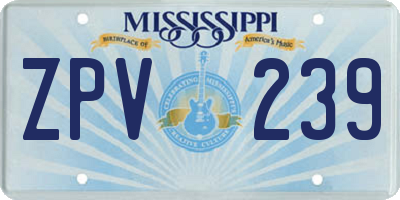MS license plate ZPV239
