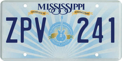 MS license plate ZPV241