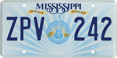 MS license plate ZPV242