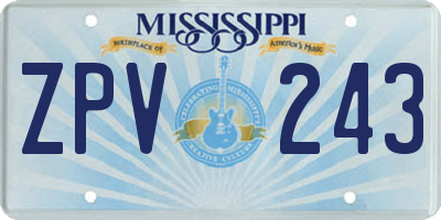 MS license plate ZPV243