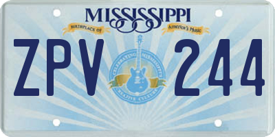 MS license plate ZPV244