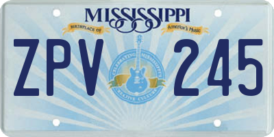 MS license plate ZPV245