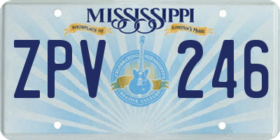 MS license plate ZPV246