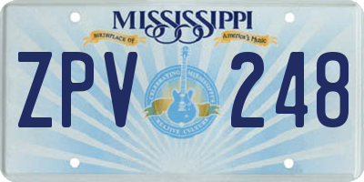 MS license plate ZPV248