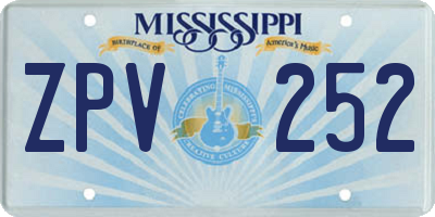 MS license plate ZPV252