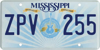 MS license plate ZPV255