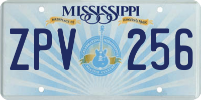 MS license plate ZPV256