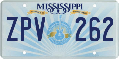 MS license plate ZPV262