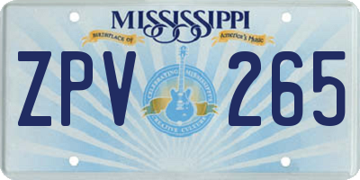 MS license plate ZPV265