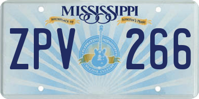 MS license plate ZPV266