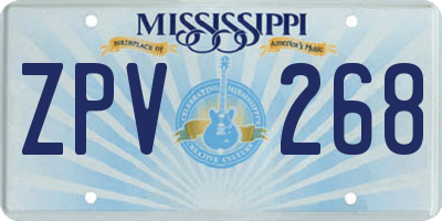 MS license plate ZPV268